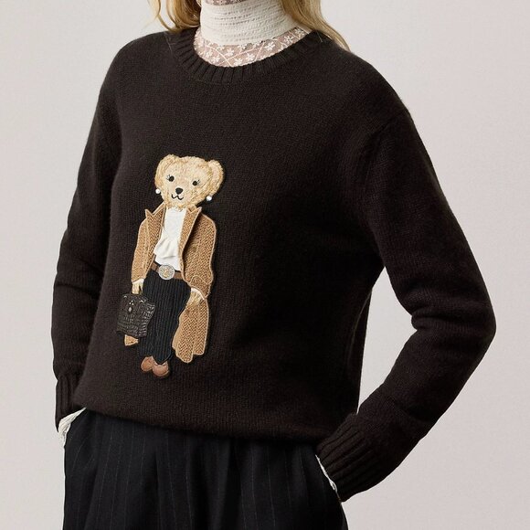 Polo Ralph Lauren Sweaters - Polo Ralph Lauren Embroidered bear crew neck cashmere sweater